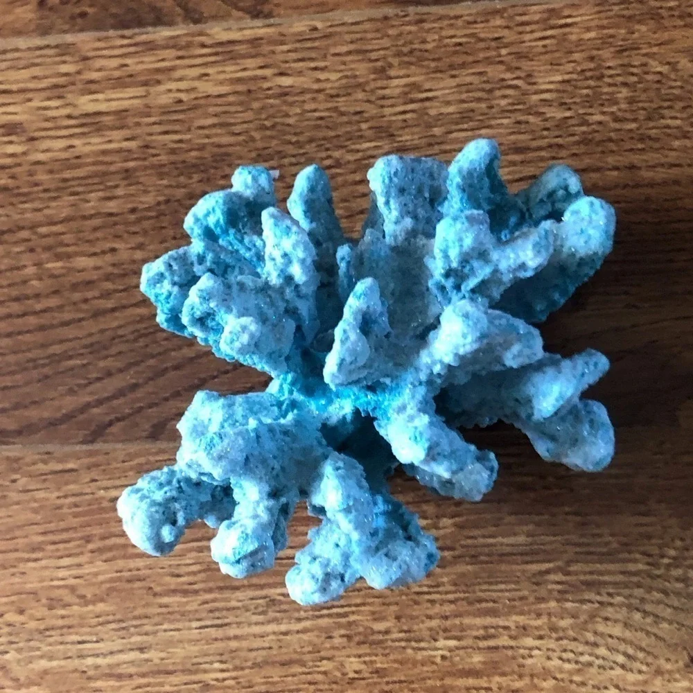 Blue resin coral decor